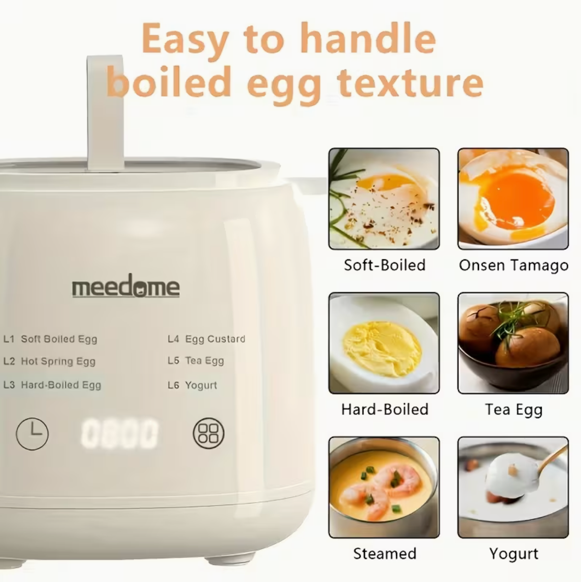 Electric Egg Cooker with 6 Boiling Modes