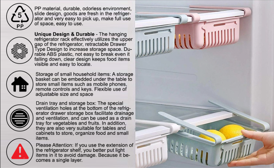 Refrigerator Food Storage Basket